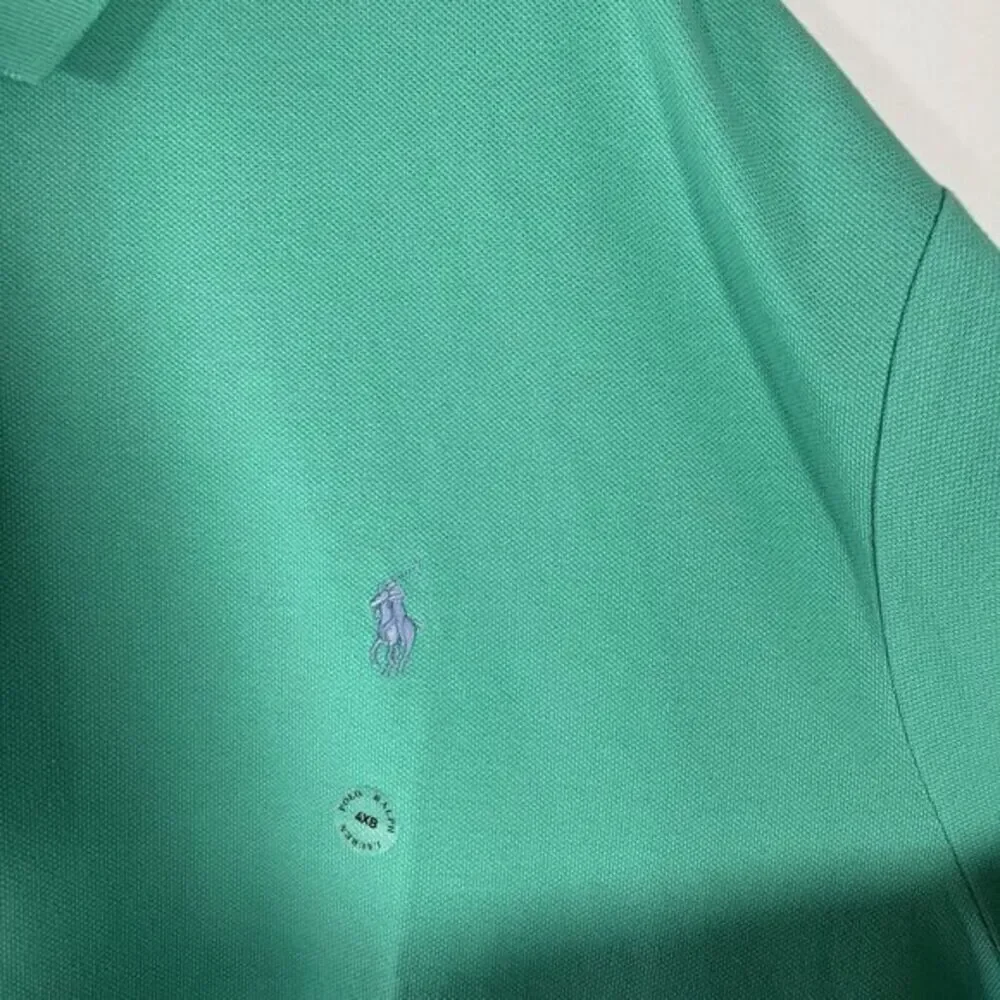 Polo Ralph Lauren Short Sleeve Polo Size 4XB Turquoise Green Preppy Golf Office‎